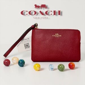COACH 1941 Red Corner Zip Wristlet BRAND NEW!